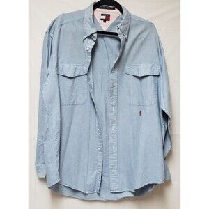 Men's  Tommy Hilfiger Sky Blue Button Down  Business Casual Shirt L PO Excel